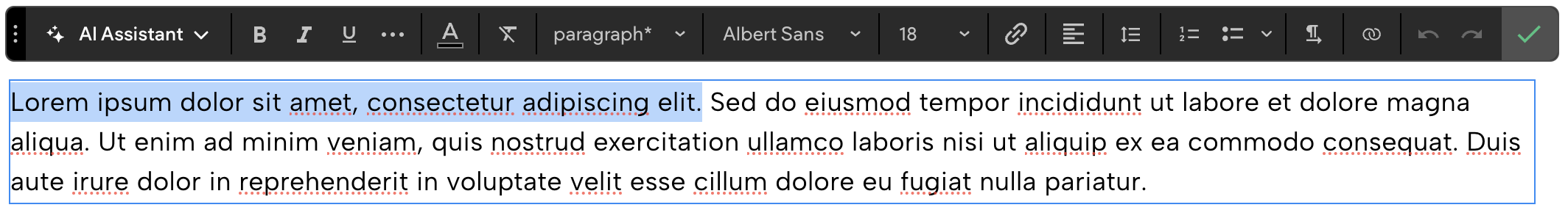 Testo di esempio evidenziato.